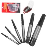 Professionelles Werkzeugset für das Entfernen von Schrauben, Kezidhp 6-Teiliges Profi Linksausdreher Set - Schraubenausdreher Set aus HSS 4241, Screw Extractor Ausdrehwerkzeug, Schraubenlöser für festsitzende Schrauben