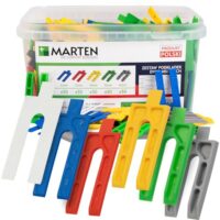 MARTEN Kunststoffkeile Set in verschiedenen Farben - robuste Distanzplatten für Fenster-, Türmontage, Gipskartonplatten und Terrassenplatten