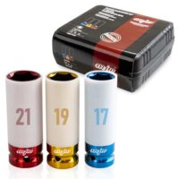Schlagnuss Set für Reifenwechsel, Stecknuss Set für Alufelgen und Langnuss Set aus hochwertigem Chrom-Molybdän-Stahl für PKW, LKW und Werkstätten