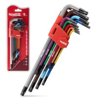 Torxschlüsselsatz mit 9 Schlüsseln, extra langer Arm, Innensechskantschlüssel, Cr-V-Stahl, farblich gekennzeichnete Anti-Rutsch-Schlüssel für DIY-Projekte und Reparaturen von Fahrrad und Möbeln