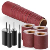 Schleiftrommel-Set mit 4 Rollen Schleifpapier (80, 120, 240, 320) für Bohrmaschinenscheren und Rundschleifer für verschiedene Arbeiten in der Heimwerker und Metallbearbeitung
