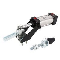 Pneumatischer Kniehebelspanner für Formenbau und Schweißen, Anschlussgröße G 1/8 Zoll, Zylinderinnendurchmesser 40 mm, Konstruktion aus poliertem warmgewalztem Stahl