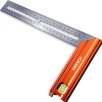 Hochpräziser Schreinerwinkel mit integrierter Wasserwaage und Anreißnadel für perfekte 90° & 45° Maßstäbe