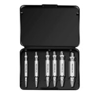 QincLing 6 Stück Schraubenausdreher Set, Beschädigte Schraube Entferner Extraktor Set Schraubenentferner Set H.S.S 4341#, Härte 62-63HRC Leicht Entfernen Beraubt oder Beschädigt Schrauben