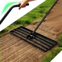 Rasenrechen mit ergonomischem Griff für Garten, Rasenfläche und Golfplatz, ideal für Erde, Kies und Dünger