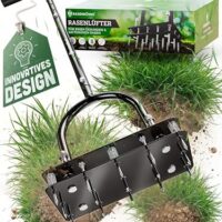 Rasenlüfter Pro mit Aerisierungsgabel für Rasenbelüftung und Onthockern, innovatives Gartengerät