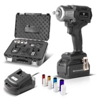 STAHLWERK Akku-Schlagschrauber (ADS-880 ST) - 20 V, 880 Nm, ½“ Zoll Aufnahme, 4 Schonnüsse 17-22 mm, löst festgerostete Radmuttern im KFZ und schwerste Verschraubungen im Stahlbau