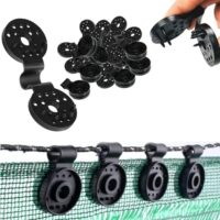 25 Stück schwarze Schattenstoff-Clips für Sonnenschutznetz, robuste Verschlussklammern, Kunststoff-Clips für Vogelnetz, Gartennetz, Pflanzenstützstrukturen
