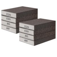 Schleifschwamm 8 Stück Schleifklotz Schmirgelpapier Holz 60/80/120/220 Körnung für Metall und Holz, perfektes Werkzeug für Schleifarbeiten