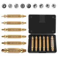 Professionelles Schraubenausdreher-Set aus HSS für die Entfernung von beschädigten, abgebrochenen Schrauben und Bolzen - Screw Extractor Bit Set für Metall, Holz, Auto