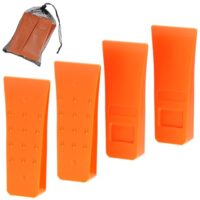 Sicherer und effizienter Spaltkeil für den Umgang mit Bäumen, 4 Stück 15CM aus Schlagfest ABS-Kunststoff mit Spikes in Auffälliger Orange Signalfarbe