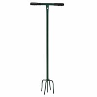 Erdkralle aus hochwertigem, pulverbeschichtetem und gehärtetem Stahl mit 7 Zinken und T-Griff, ideal für Gartenpflege und Bodenauflockerung