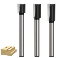 3-teiliges Nutfräser-Set für Holzprojekte mit 8 mm Schaft und 12mm Durchmesser, ideal für Kantenschneiden und Rillen in verschiedensten Holzprojekten.