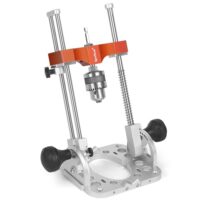 Der SpeTool Bohrständer ist ein leistungsstarkes Werkzeug für Holzbearbeitung mit präziser Bohrungsfunktion und einstellbarer Winkelskala.