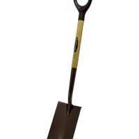 Hochwertiger Grabespaten mit Karbonprofil für schwere Gartenarbeiten und Umgraben, wärmebehandeltes Blatt aus Kohlenstoffstahl, wetterfester Eschenholzschaft, ergonomischer Griff