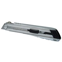 Robustes und leistungsstarkes Stanley FatMax Cuttermesser PRO 0-10-820 mit extra langer Metall-Korpus-Bauweise für beidhändiges Schneiden und angeraute Grifffläche