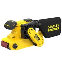 Leistungsstarker Bandschleifer von Stanley Fatmax, ideal für anspruchsvolle Schleifarbeiten auf Holz, Metall oder Kunststoff.