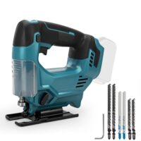 Stichsäge, Makita 18V Akkus kompatibel, Bürstenlose Pendelhub Stichsäge, 26 mm Hubhöhe, 45° Schrägschnitte, 3 Pendelhub Stufen, 6 Sägeblätter für Holz, Metall und Kunststoff