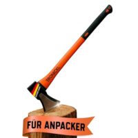Vibrationsschutz-Axt mit Fiberglasteil für Holzbearbeitung und Spalten von Bäumen - präzise Bearbeitung durch Schneidschutz und Spaltbeil ideal für Camping und Outdoor-Aktivitäten