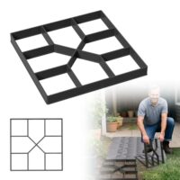 DIY Pflasterform für Beton, UISEBRT Quadratisch Beton Gießform, Gartenweg Gestaltung, Menschen, 40x40x4 cm, individuelle Gestaltung Ihres Gartens