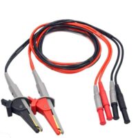 Hochpräzise Klemmtestleitung für Batterie-Innenwiderstandsprüfung und LCR-Messung mit Silikonleitung, 4 mm Standardstecker und Krokodilklemme