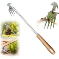Effektives Werkzeug für die Gartenarbeit - Unkraut Entferner Gerät mit Stiel für müheloses Entfernen von Unkraut und Wurzeln in Blumenbeeten oder auf Gehwegen.