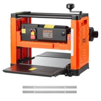 VEVOR Dickenhobel, 2-blättrige Hobelmaschine mit Arbeitstisch, Holzbearbeitung, Hart- und Weichholz