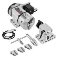VEVOR Drehbankfutter K11–100mm, CNC-Rotationsachse, Untersetzungsverhältnis 6:1, Nema23-Zweiphasen-Schrittmotor, 3 Backenfutter für CNC-Fräsen