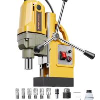 VEVOR Tragbare elektrische Säulenbohrmaschine, 1400 W Motor, 40 mm Bohrdurchmesser, mit 11 Bohrspitzen für Kernbohrung, Geschwindigkeit von 800 U/min, Metallbohrmaschine