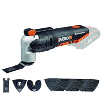 Multifunktionswerkzeug WORX WX678.9 Sonicrafter zum Schneiden, Sägen und Schleifen - inkl. 39-teiliges Zubehör-Set ohne Akku und Ladegerät