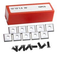Hartmetall Wendeplatten, 10 Stück, 12x12x1,5 mm, 35°, Vierkant, Wendeschneiden für Oberfräse/Flachfräser/Fraiser
