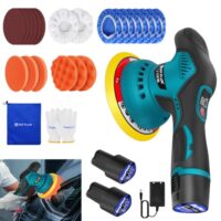 Akku Poliermaschine, Exzenter Poliermaschine, Auto Poliermaschine Set 22 Stück mit Kabellos Akku und 8 variablen Geschwindigkeiten für Auto Polieren