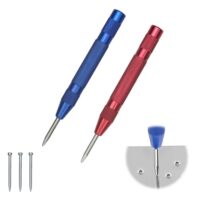 Automatik Körner für Metall, Holz, Glas und Dünne Stahlbleche mit 3 Ersatzspitzen und Center Punch