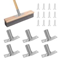 6 Stück Besenstiel Halterung, Metallstielhalter für Besenstiele bis ø 23,5 mm, Besenstielhalterung Set mit 12 Schrauben, Metall Besenstielhalter für Universal Besen Besenstiele Wischer