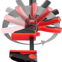 BESSEY Einhandzwinge mit drehbarem Griff EZ360-30, Spannweite 300 mm Ausladung 80 mm, einfaches Überkopfarbeiten, Innovativer 360° Dreh-Mechanismus