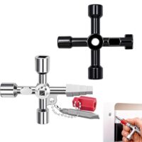 CeoxThao 2 Stück Universalschlüssel und Schaltschrankschlüssel, Robuster Multifunktionsschlüssel für Elektroschränke, Wasserhähne, Gas- und Stromzähler