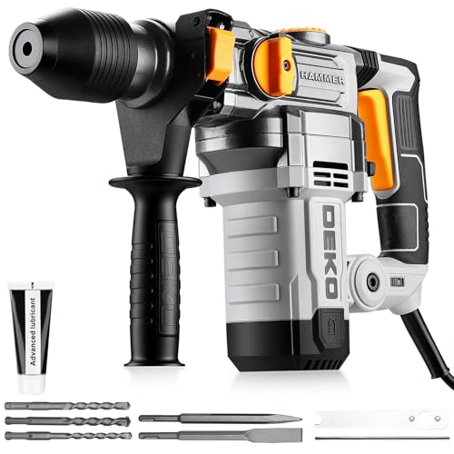 Hochleistungs-Bohrhammer mit 3 Funktionen, 1500W Motor, 5,5J Schlagenergie, Anti-Vibrationsgriff und Zubehör für Beton, Stahl und Holz