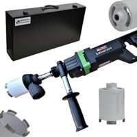 Diamant-Trocken-Softschlag-Kernbohrmaschine ESD 1801 inkl. Staubabsaugung & Diamant Dosensenker Matrix Power: Hochwertige Maschine für das Trockenbohren von harten Materialien, Leistungsaufnahme 1.800 W und Nenndrehzahl 0-2.050 min^-1