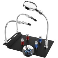 Dritte Hand Löten, Magnetische helfende Hand mit 4 PCB-Säulen Lötstation Helfende Hand mit 3X Lupe Löt-Leiterplattenhalter-Werkzeug für Lötarbeiten Elektronik Reparatur von Schmuck und Handwerk