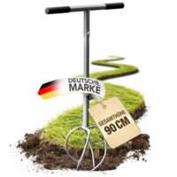 Gartenkralle mit T-Griff zum Boden lockern, Unkraut entfernen und Erde befüllen