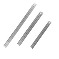 Edelstahl Lineale mit Metall-Skala, 3 Stück, 15/20/30cm Länge, Doppelseite, Messwerkzeug für Engineering, Lehre, Büro und Schule