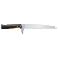 Fiskars OneClick Gartensäge mit geradem Sägeblatt für das Sägen von Ästen und Stämmen, müheloses Wechseln mit nur einem Klick, auch als Handsäge nutzbar