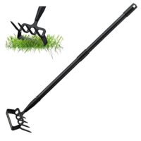 Gartenhacke mit verstellbarem Ring und langer Griff zum Unkrautjäten, 157 cm lang, ideal für anspruchsvolle Gartenarbeiten