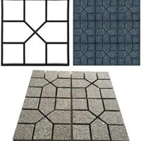 Wiederverwendbare Pflasterform aus Kunststoff für Terrasse und Gehweg, GOTOTOP Betonform für Gartenwege, 39,9 x 39,9 cm, schwarze Formen für moderne Gartenpflaster