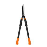 Hochleistungs-Heckenschere mit scharfen Edelstahlklingen, Gartenschere Groß zum Schneiden von Hecken und Zweigen, Ergonomische Rutschfeste Griffe, Orangefarbene Schere mit Langem Griff