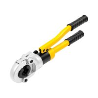 Hydraulische Kabelpresse, Profi Presszange Kupferrohr V-Kontur und TH-Kontur mit Rohrabschneider und Backeneinsätzen für Kupferrohrarbeiten