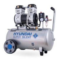 HYUNDAI Silent Kompressor SAC55753, 50L Kessel, 8bar, ölfrei, 1.5kW / 2.0PS, Ansaugleistung 232 L/Min, Öl-Wasserabscheider, 59dB Luftkompressor leise