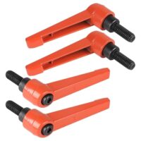 4 Stück Klemmhebel, M8 x 20mm Verstellbarer Klemmgriff aus Metall Maschinengriffe mit Außengewinde Klemmhebels Schraube, Orange