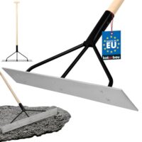 Betonverteiler aus Stahl mit glatter Kante für präzises Finish, ideal für Arbeiten im Innen- und Außenbereich, mit Holzstiel 96 cm