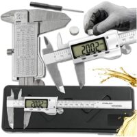 Digitaler Messschieber mit LCD-Display, 150 mm Edehlastahl, Farbverpackung, präzise Messungen von Innen- und Außendurchmessern, Werkstatt und Haushalt